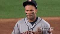 the baseball player has been given a nose and hand picture