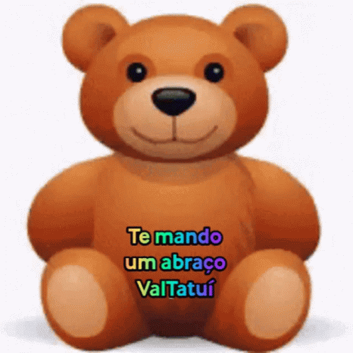a blue teddy bear with spanish words on the picture