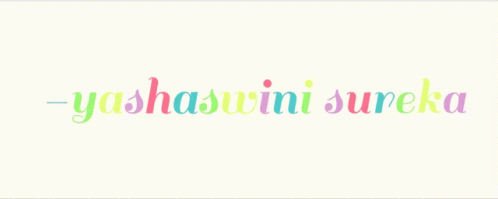 a handwritten word with colored letters, with the words yashushin's sureka above it