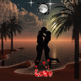 an image of a couple in the moonlight