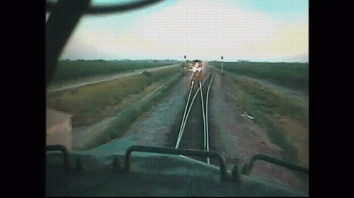 the image is taken through a lens of a train