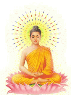 the buddha is sitting on top of the lotus
