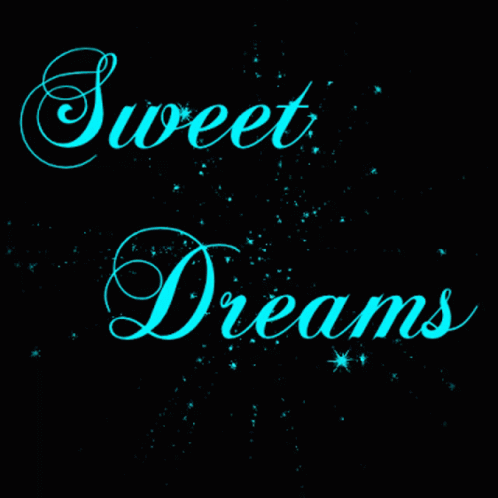 a yellow text reads sweet dreams against a black background