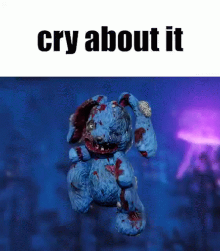 the teddy bear is upside down with text
