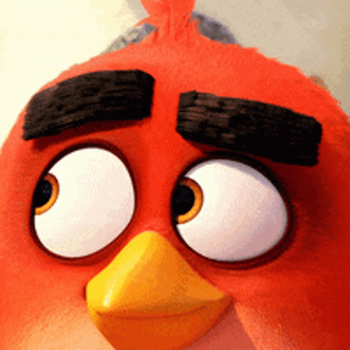 the angry birds logo with large eyes