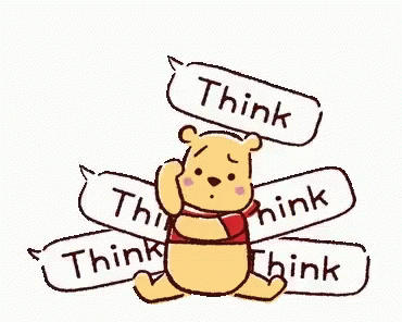 the image is an image of winnie bear thinking
