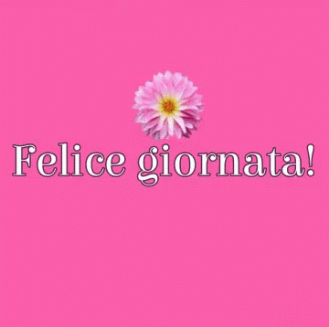 a blue flower is in the center of the word felice giornata