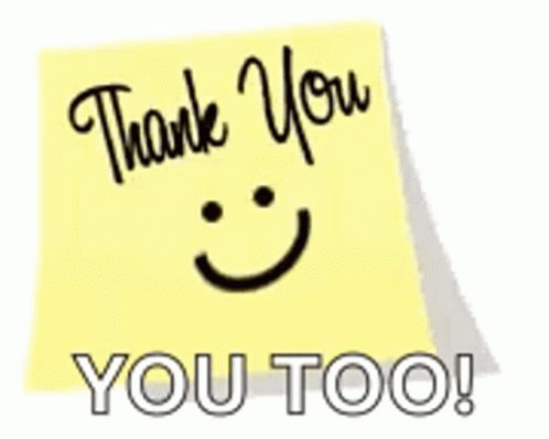 a happy thank you sticker is shown