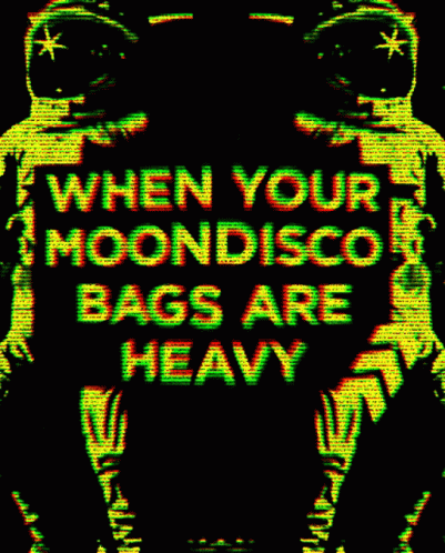 two people holding hands, which have the words'when your moondizzo bags are heavy, '