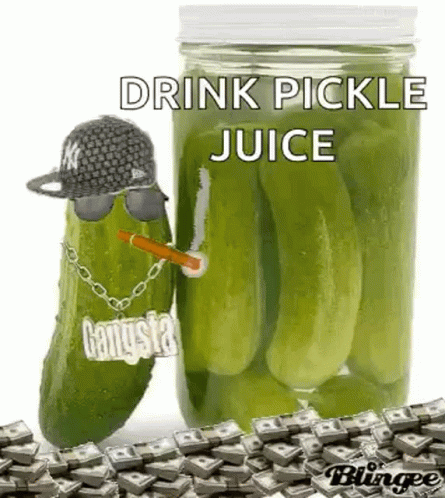 bottle with water inside is decorated like a pair of pickles