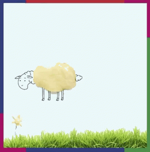 the sheep is hiding in a thick grass field