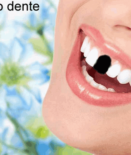 a picture of the smiling girl's teeth with text overlaid saying hello dentist
