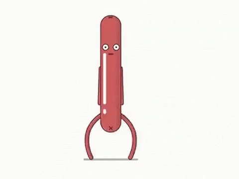 a cartoon - styled, purple handle with two eyes on it