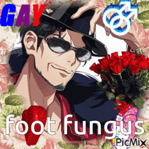 an advertit for foot funguss on a blue and white background