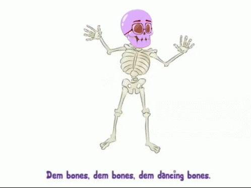 a skeleton is holding his hands out with two fingers