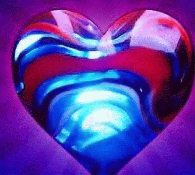 an abstract heart image made out of glass