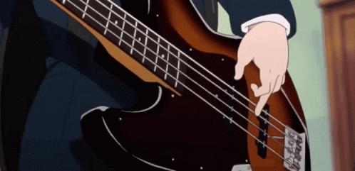 a cartoon with a musician playing the bass