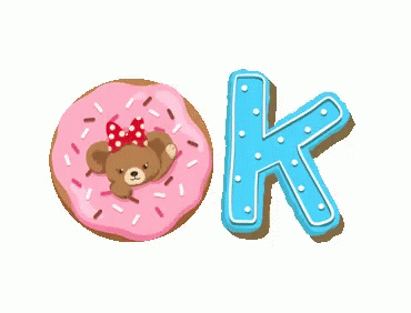 the letter k with a donut in the center of it