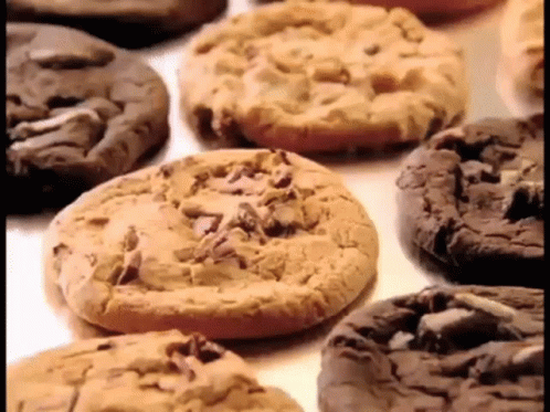 a close up of a tray full of cookies