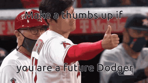 two baseball players giving thumbs up with the caption that reads make a thumbs up if you are a future dodger