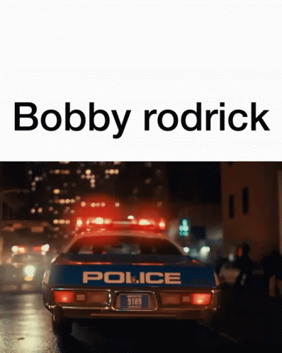 the words bobby roadrick are shown in black and white