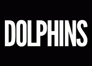 there is a small group of words spelling dolphns on a black background