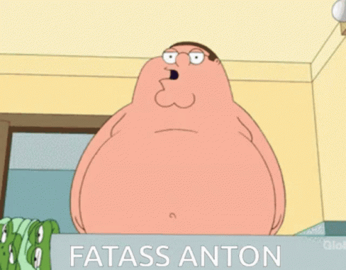 a cartoon character is showing his fat ass