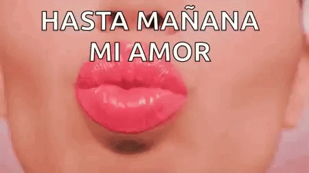 blue lips with the words hashata maniano miamor written on them