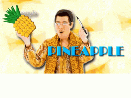 a picture with the title pineapple written above