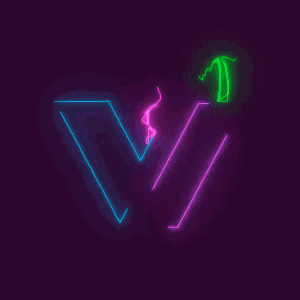 a picture of neon lights on the side of the letters v