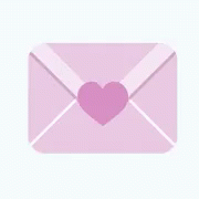 a heart sticking out of an envelope
