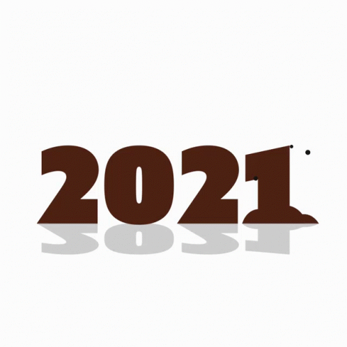 the text 2021 is reflected in water