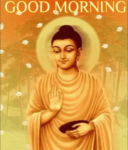 the poster features an image of buddha