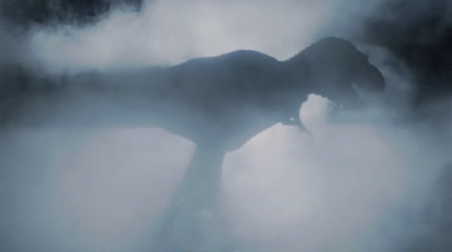 a horse stands under a blanket of mist