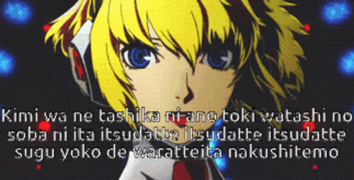 a anime quote with an image of a blue - eyed woman