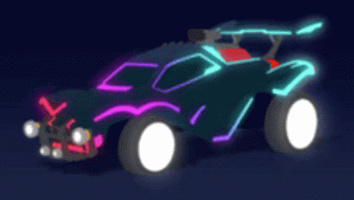 a computer graphic of a car that appears to be glowing