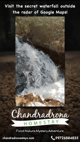 a poster that says, visit the secret waterfall outside the radar of google maps