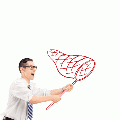 a man in a tie drawing a blue kite