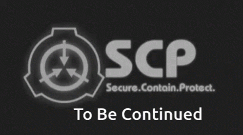 a dark screen with a scp logo