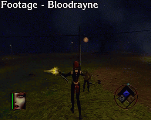 a woman standing in the water in an action game