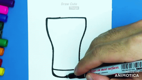 drawing an object with markers and colored pens