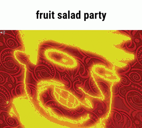 the cover of a magazine called fruit salad party