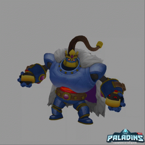 a stylized rendering of an animated character holding two arms