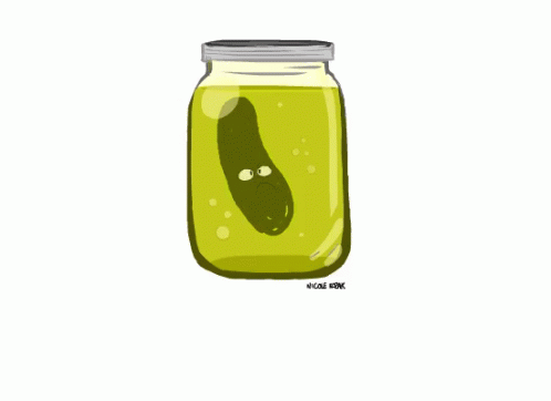a glass jar filled with liquid and an odd face