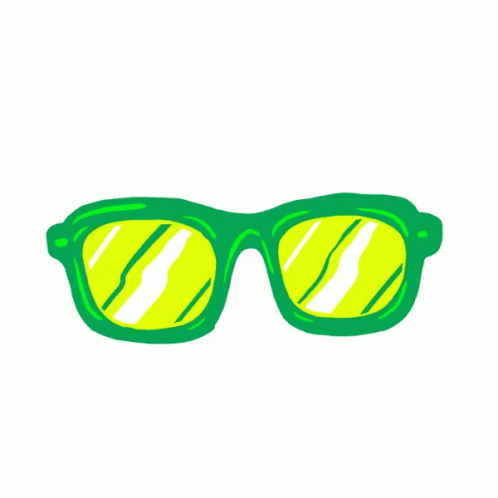 a picture of some glasses with green lenses