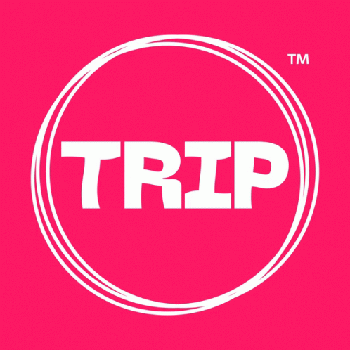 a purple tm with white text that says trip