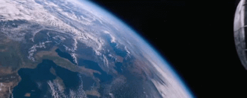 a view from space of an outside window and earth