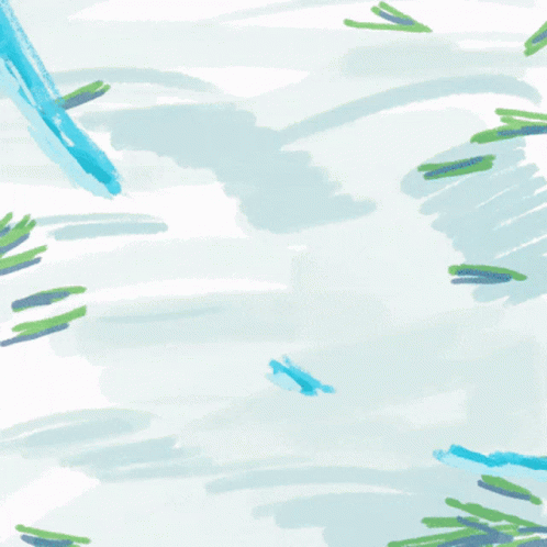 watercolor of grass growing in a body of water