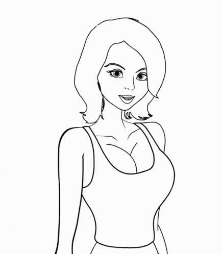this coloring page shows the drawing of a women body