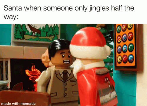 legos with a santa hat and blue suit